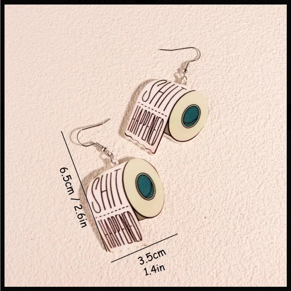 Sh$t happens earrings